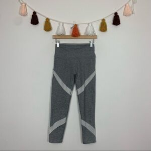 Aerie High Rise Gray White Mesh Insert 7/8 Leggings Size Small